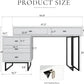 Modern Large Vanity Desk with Movable 3-Drawer Chest