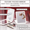 VanitiGlow Portable LED Travel Vanity Mirror – USB Rechargeable, Touch‑Dimmer, Mini & Regular