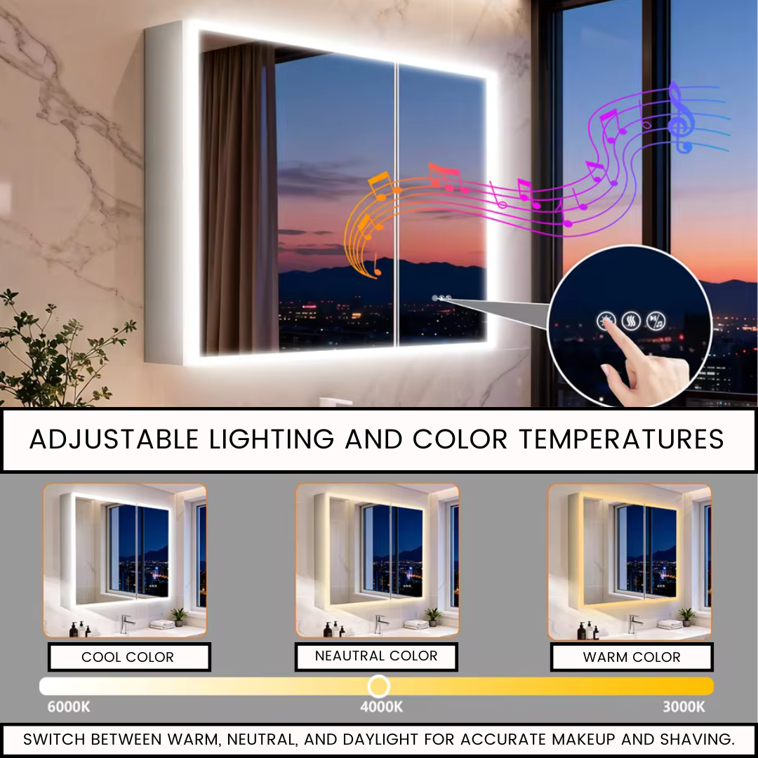 LumaCab Pro Dual LED Bathroom Mirror Cabinet | Bathroom Storage and Lighting