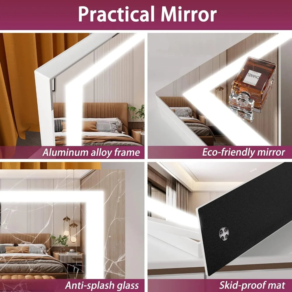 10X Magnifying LED Makeup Mirror with Smart Touch Control