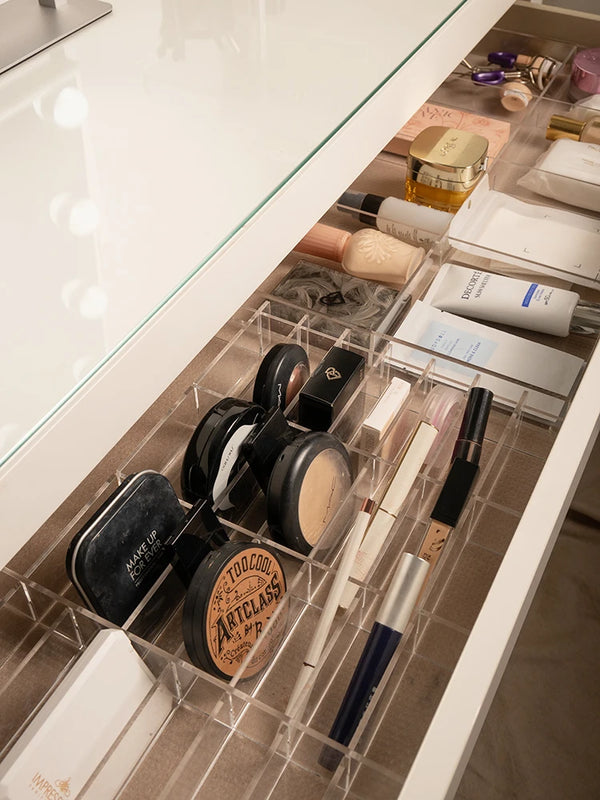 Maximize Beauty Storage with Acrylic Dividers for MALM Dressing Table LP Replenish