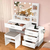 Vanity Desk with Mirror, Lights, and Integrated Nightstand - LP Replenish
