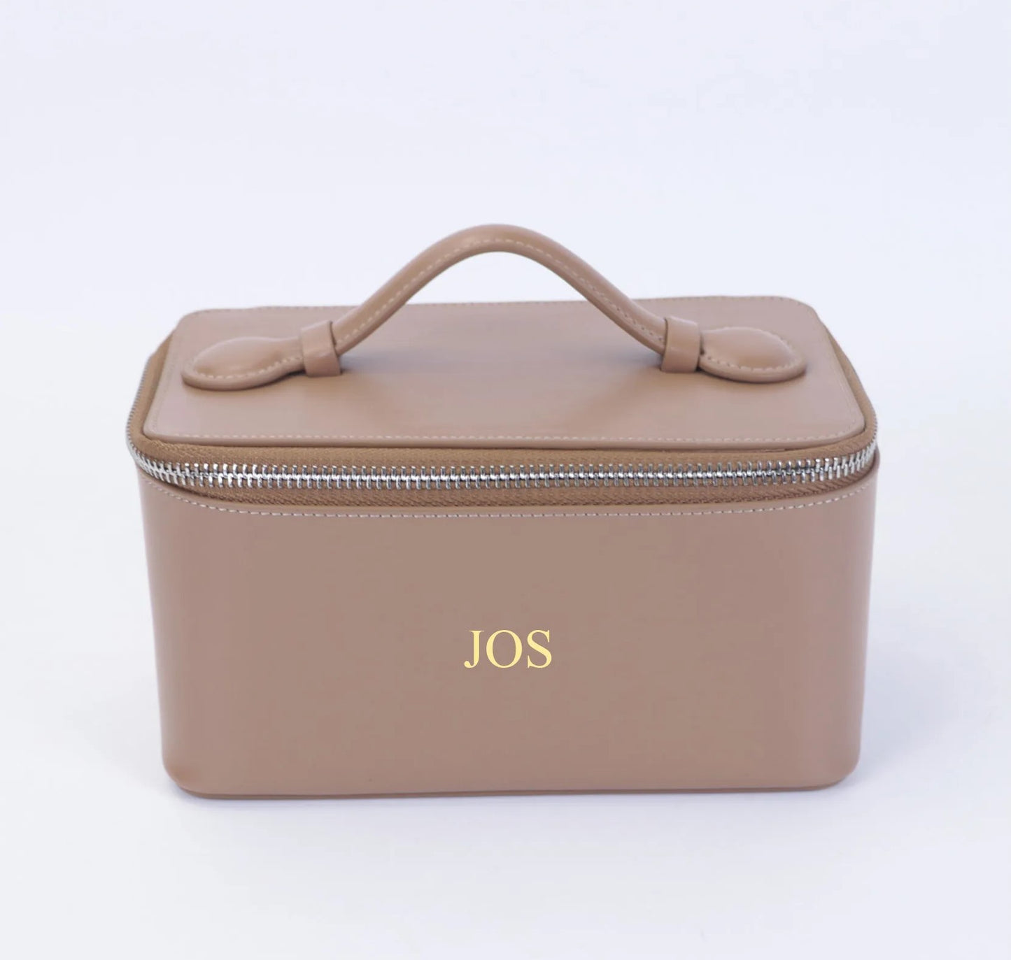 Customized Genuine Leather Hand Held Cosmetic Large Bag