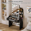 Modern Vanity Desk with Lighted LED Mirror and Comprehensive Storage Features - LP Replenish