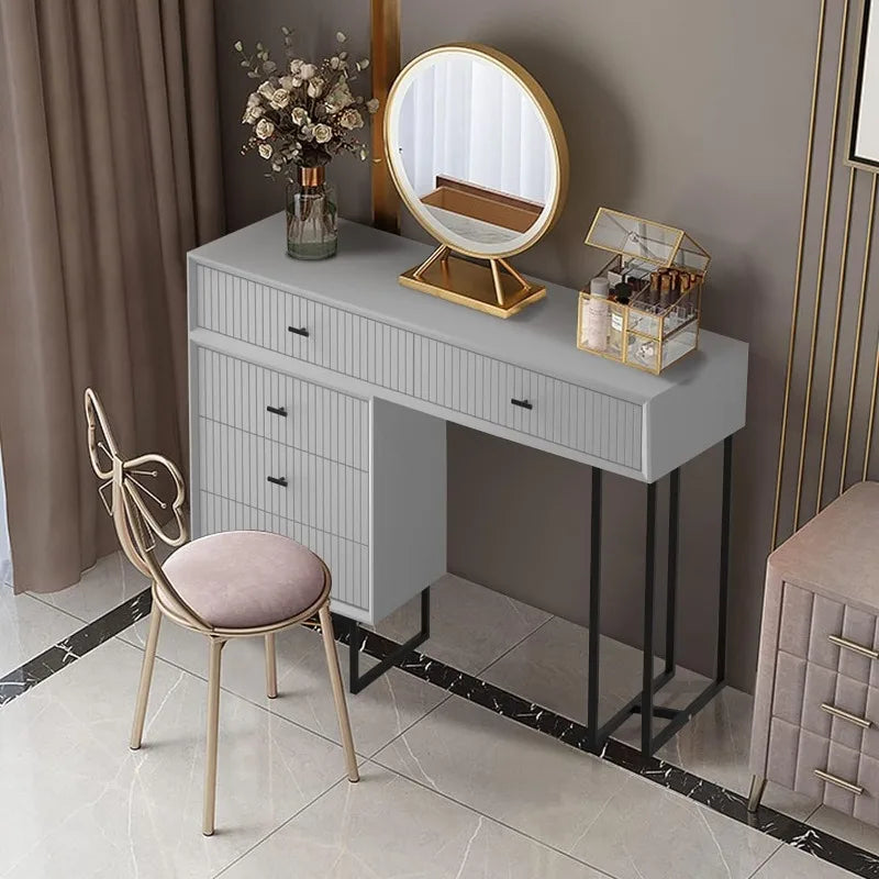 Modern Large Vanity Desk with Movable 3-Drawer Chest