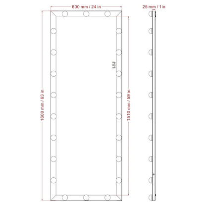 Full Length LED Hollywood Glam Mirror - LP Replenish