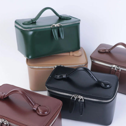 Customized Genuine Leather Hand Held Cosmetic Large Bag - LP Replenish