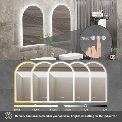 LED Arched Bathroom Vanity Mirror - LP Replenish