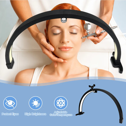 20 Inch Half Moon Nail Desk Lamp with Touch Control and Phone Clip - LP Replenish