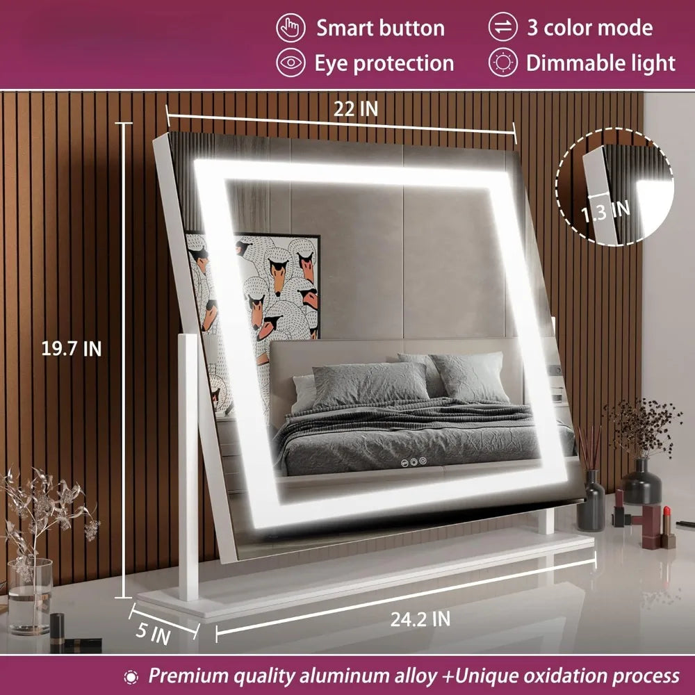10X Magnifying LED Makeup Mirror with Smart Touch Control