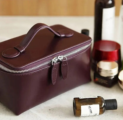 Customized Genuine Leather Hand Held Cosmetic Large Bag - LP Replenish