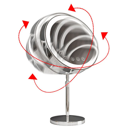 Ring light mirror with spinning feature