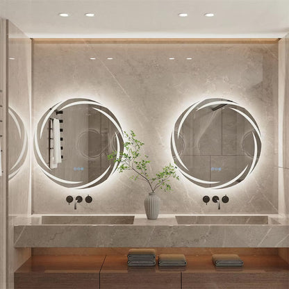 Bathroom Wall Mirror with Light Circle Backlit LED Bath Vanity Mirror Defog, 24 Inch - LP Replenish
