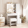 Makeup Vanity Desk with LED Lighted Sliding Mirror, Vanity Table with Jewelry Cabinet, and Charging Station - LP Replenish