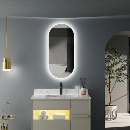 Oval Backlit Bathroom Vanity Mirror with Demister Pad - LP Replenish