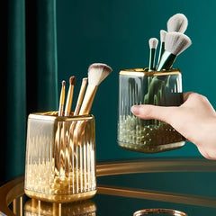 Acrylic Makeup Brush Holder With Lid
