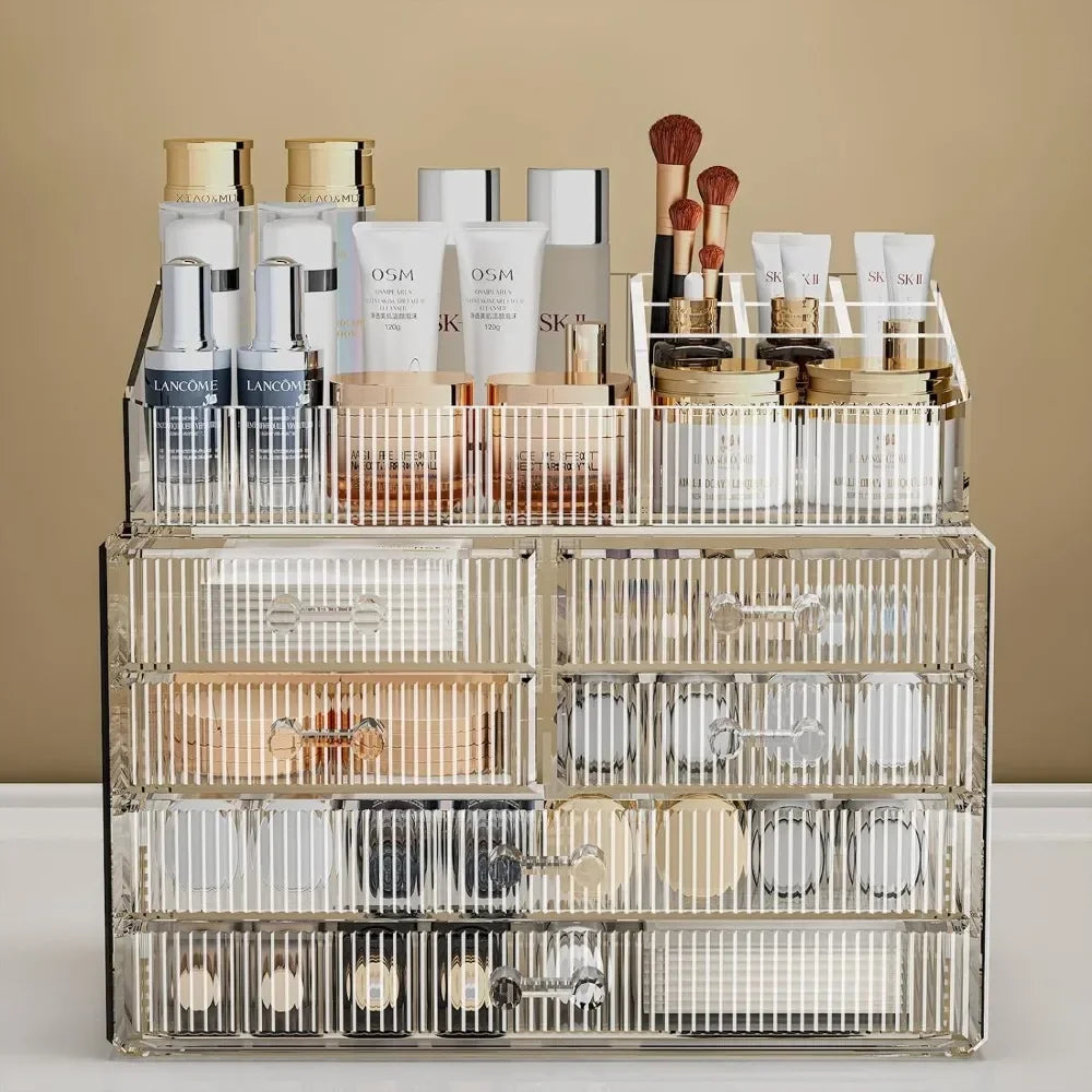 Clear Makeup Organizer with Acrylic Drawers Clear