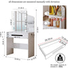 Modern Vanity Desk with Lighted LED Mirror and Comprehensive Storage Features - LP Replenish
