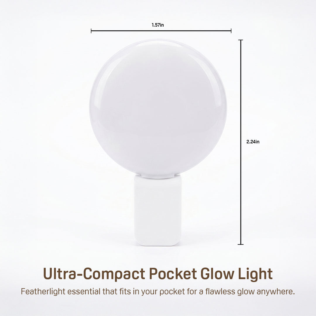 RadiantGlow Mini Clip-On Selfie Light for Phone & Tablet, 3-Mode Dimming