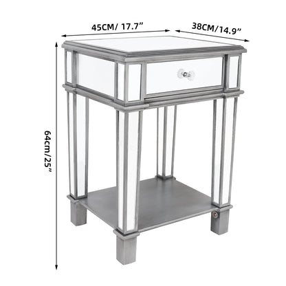 Mirrored Nightstands Modern Bedside Table with Drawer - LP Replenish