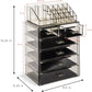 Clear Acrylic Cosmetic Organizer with Removable Top Compartment for Makeup and Jewelry Storage - LP Replenish