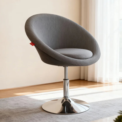 VanitiSeat Bella | Corduroy Vanity Chair, Adjustable Height, Swivel Base, Pink & Grey