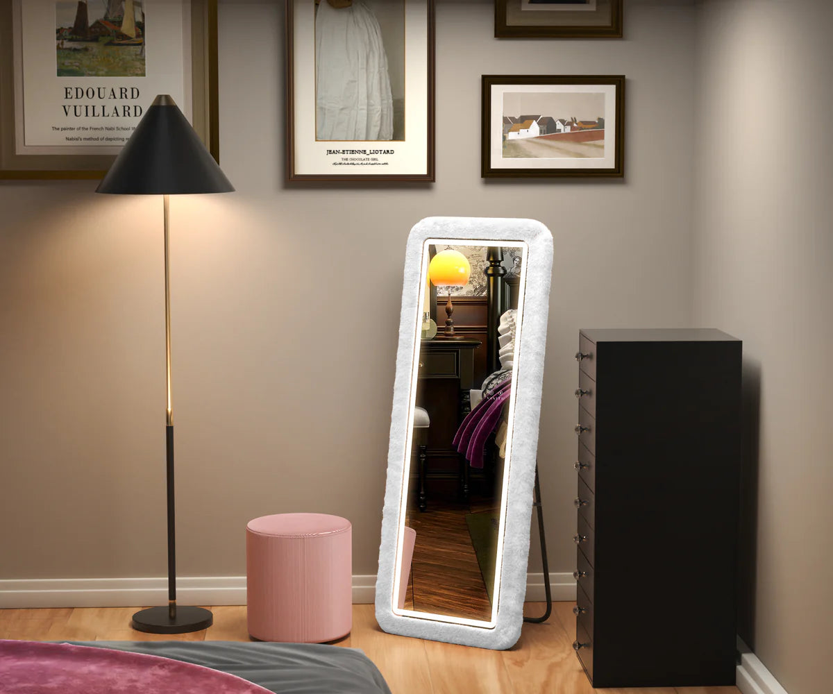 VanitiTall Fur | LED Full Body Mirror with Stand
