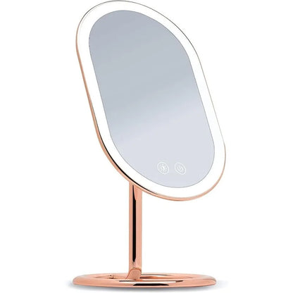 Vanity Makeup Mirror, Rechargeable with 3 Dimmable Light Settings and Dual Magnification - LP Replenish