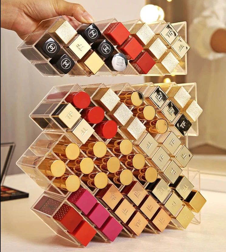 Clear Lipstick Acrylic Organizer for Vanity Storage