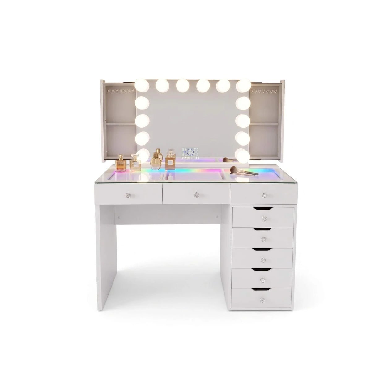 VanitiSet Pixie Atelier | 8 Drawer Desk & Jewelry Storage Mirror Set