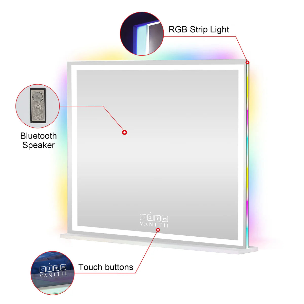 VanitiGlow Prism | LED RGB Vanity Mirror