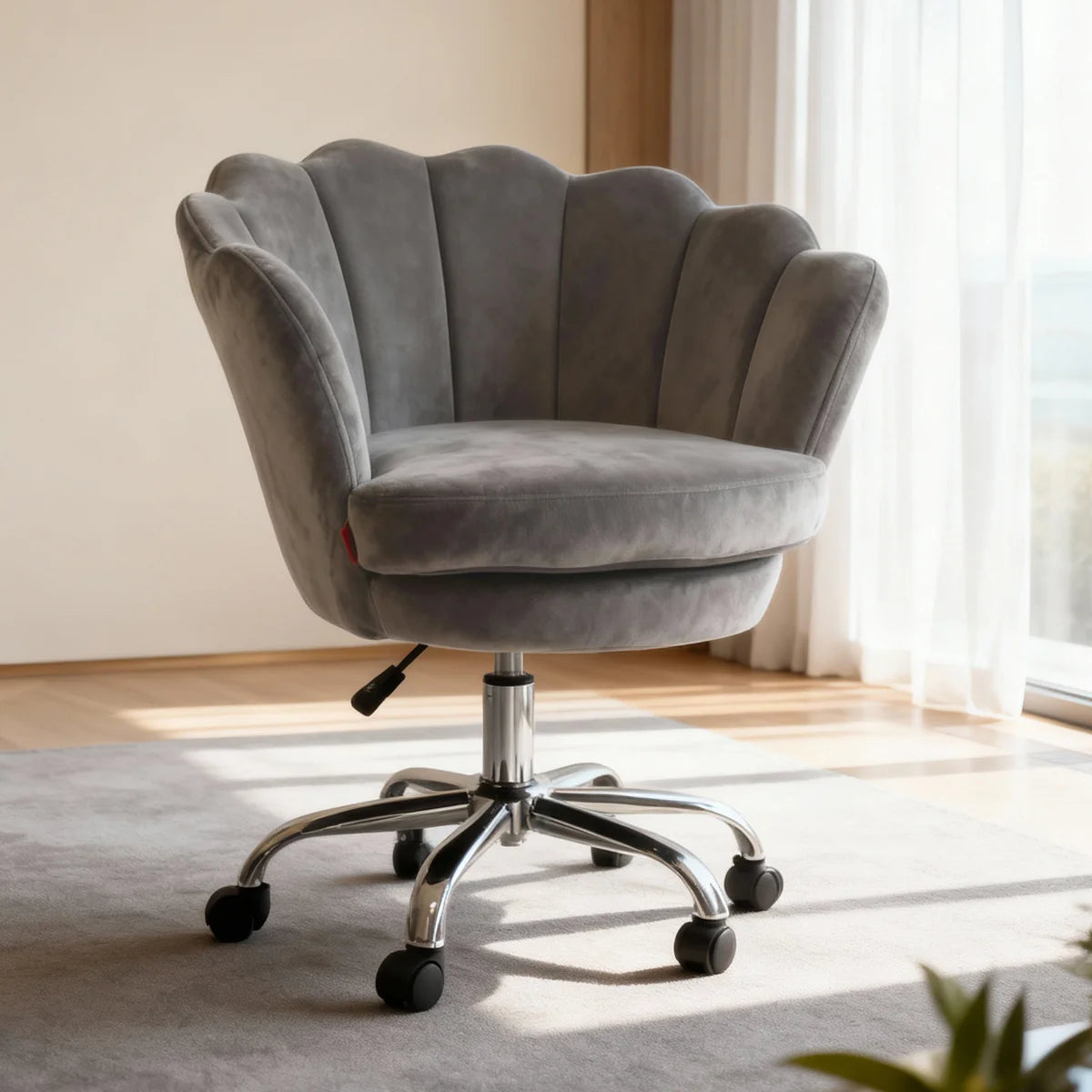 VanitiSeat Anna Soft | Adjustable Swivel Vanity Chair with Wheels