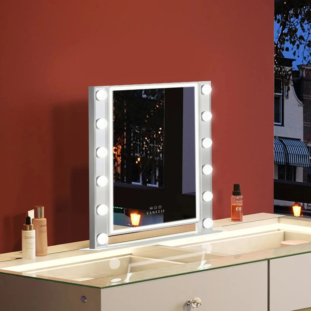 LUXE Scarlett LED Vanity Mirror with Dimmable Light Strip and 360° Free Rotation - LP Replenish