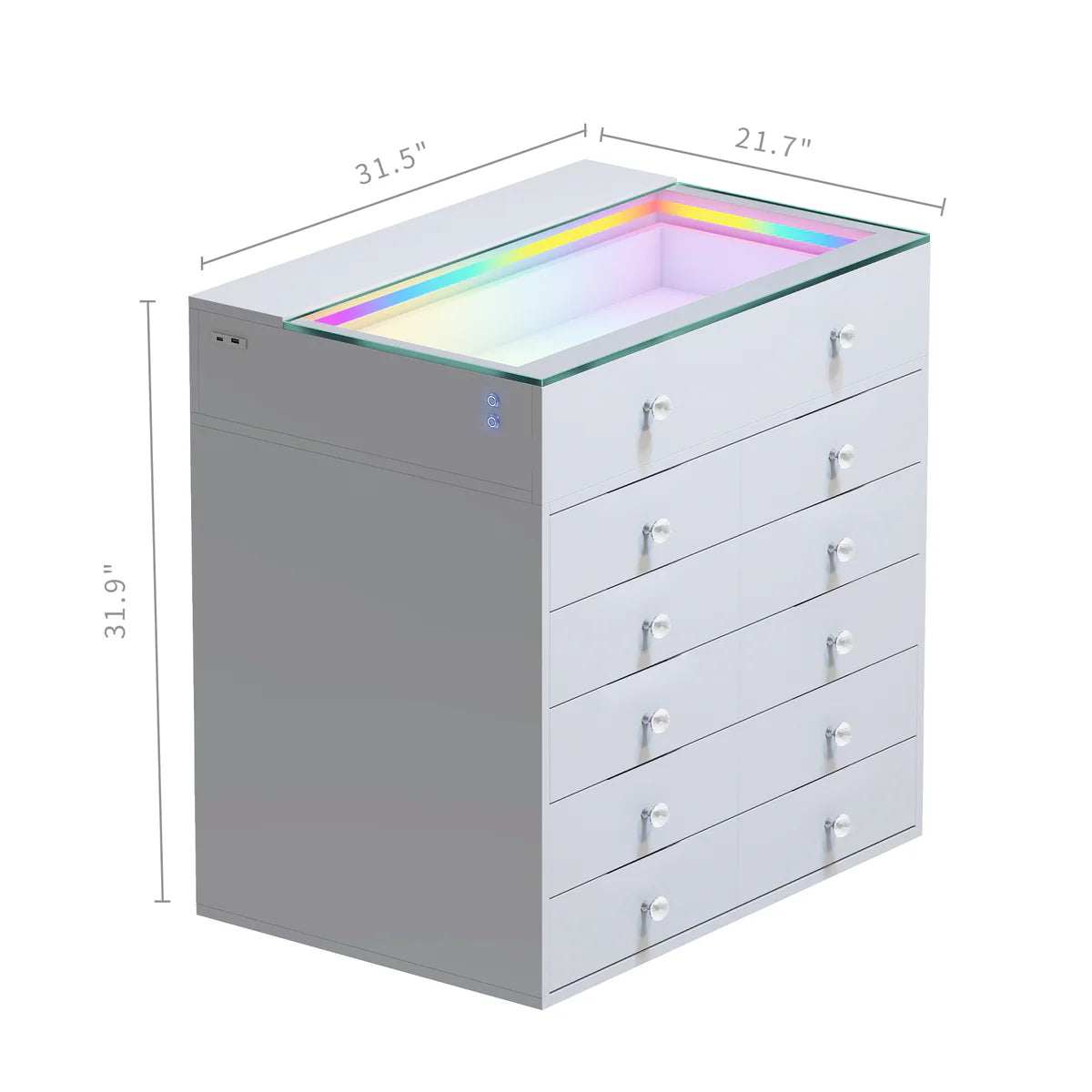 VanitiStack Chest | Drawer Chest with RGB Lighting and USB Ports