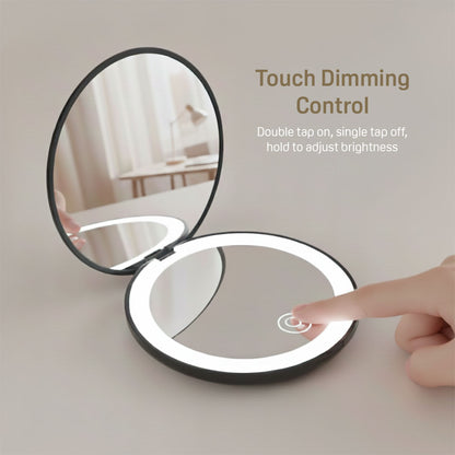 GoGlow Pocket | 3.5 inch Compact Folding Mirror with Light, 10X Magnification