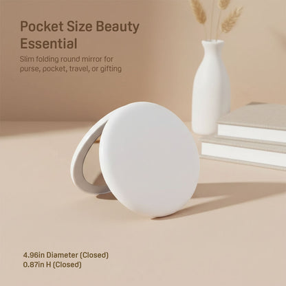 GoGlow Pocket | 3.5 inch Compact Folding Mirror with Light, 10X Magnification