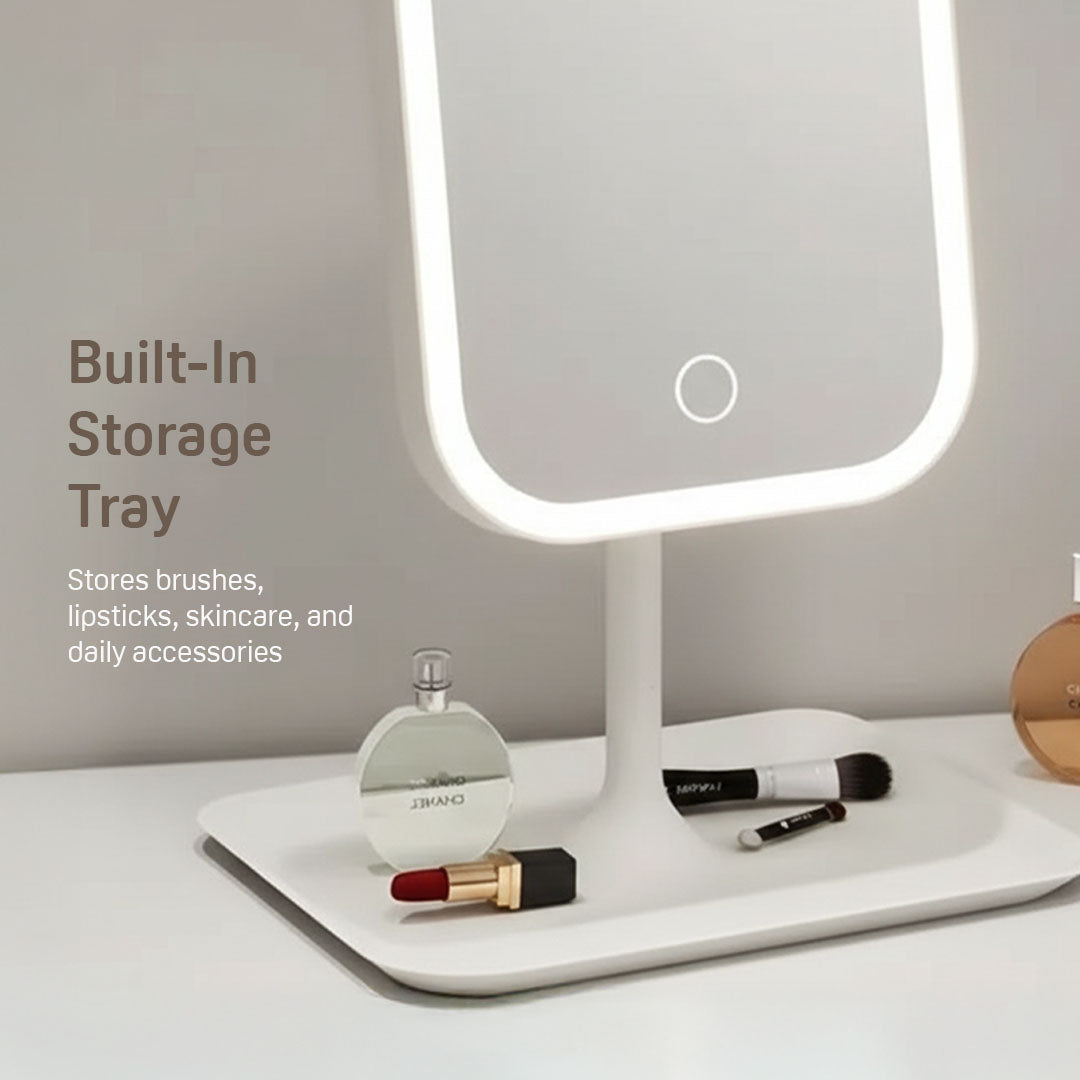 GoGlow Halo | Compact Mirror with Light, Travel LED Vanity Mirror