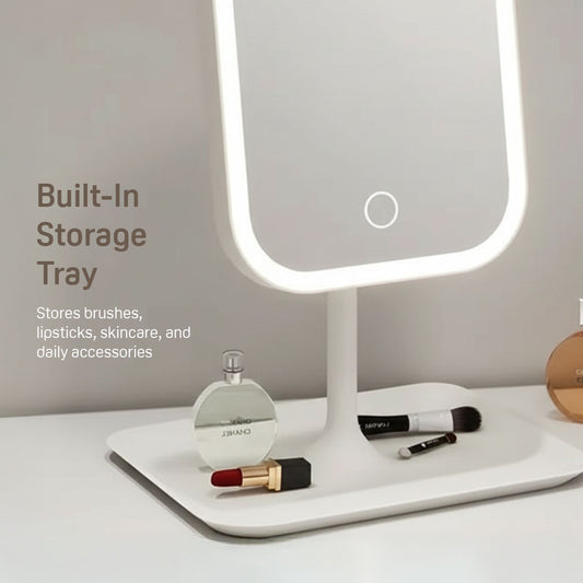 GoGlow Halo | Compact Mirror with Light, Travel LED Vanity Mirror