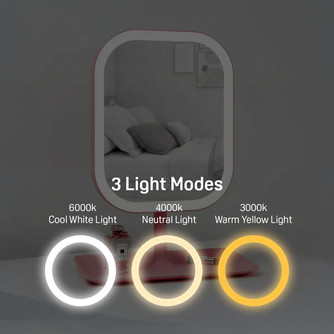GoGlow Halo | Compact Mirror with Light, Travel LED Vanity Mirror