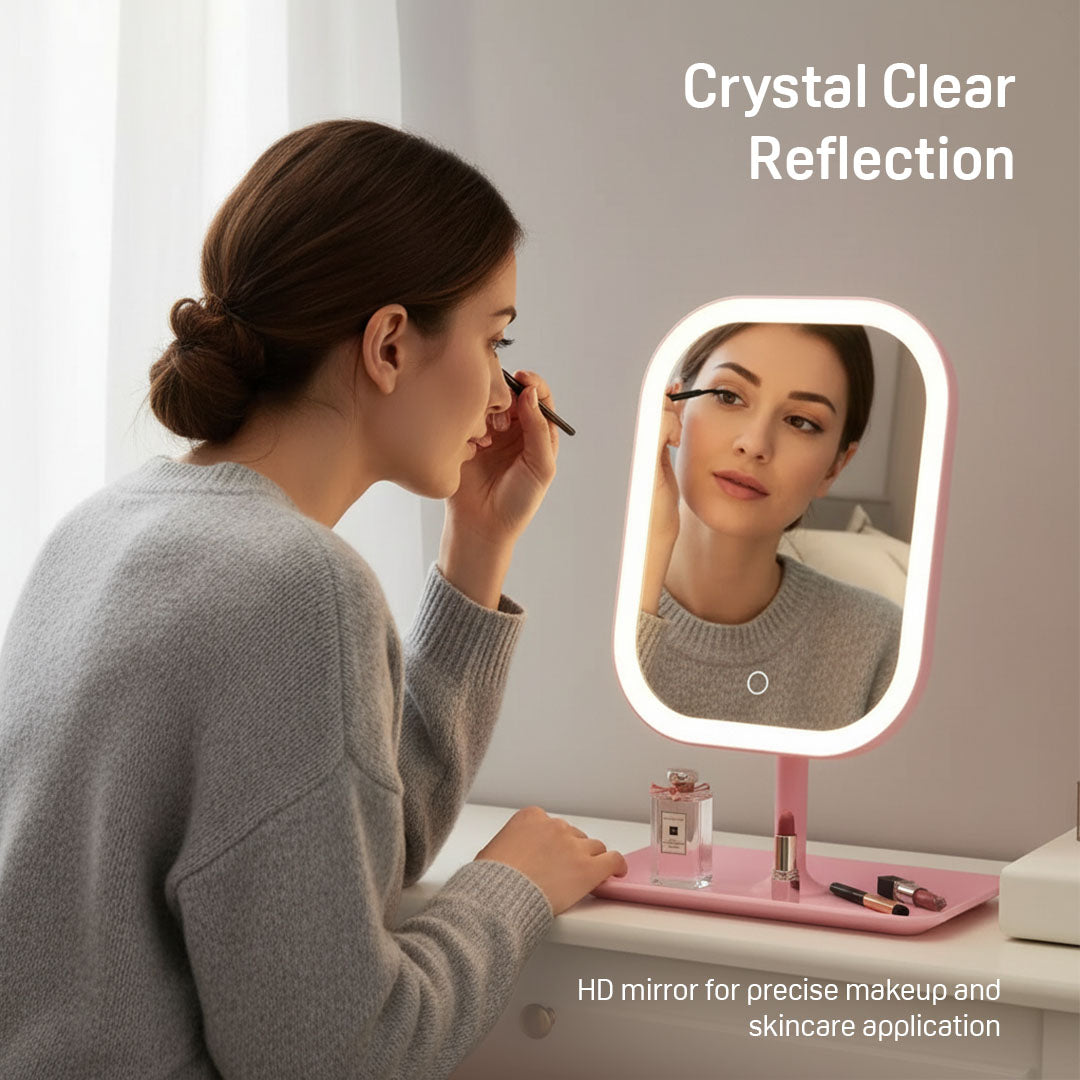 GoGlow Halo | Compact Mirror with Light, Travel LED Vanity Mirror