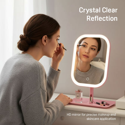 GoGlow Halo | Compact Mirror with Light, Travel LED Vanity Mirror