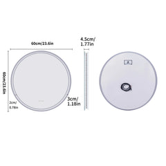 Round LED Bathroom Mirror with Anti-Fog and Touch Screen Control