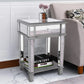 Mirrored Nightstands Modern Bedside Table with Drawer