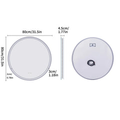 Round LED Bathroom Mirror with Anti-Fog and Touch Screen Control