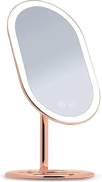 Vanity Makeup Mirror, Rechargeable with 3 Dimmable Light Settings and Dual Magnification - LP Replenish