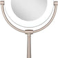 LED Lighted Makeup Mirror with 1x/10x Magnification and Swivel Design for Vanity Desk - LP Replenish