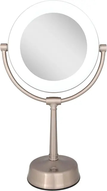 LED Lighted Makeup Mirror with 1x/10x Magnification and Swivel Design for Vanity Desk - LP Replenish