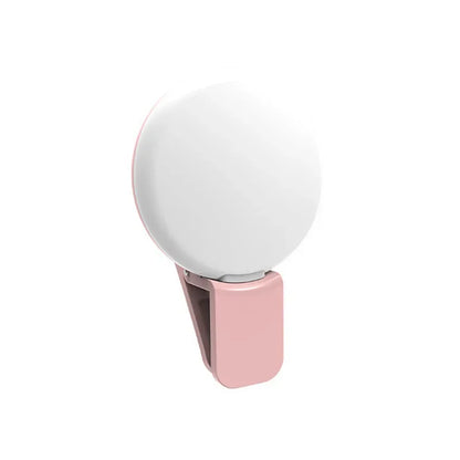 RadiantGlow Mini Clip-On Selfie Light for Phone & Tablet, 3-Mode Dimming