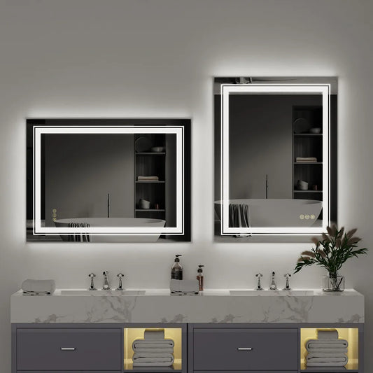 LED Vanity Mirror with Adjustable Lighting, and Defogging - LP Replenish