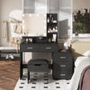 Vanity Desk with Mirror, Lights, and Integrated Nightstand - LP Replenish